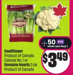 Chalo FreshCo Cauliflower Product of Canada Canada No. 1 or Romaine Hearts 3 pk Product of Canada offer