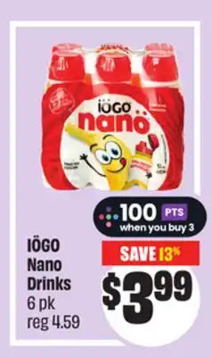 Chalo FreshCo IÖGO Nano Drinks 6 pk offer