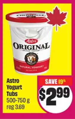 Chalo FreshCo Astro Yogurt Tubs 500-750 g offer