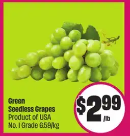 Chalo FreshCo Green Seedless Grapes Product of USA No. 1 Grade 6.59/kg offer