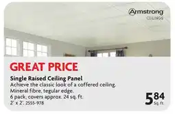 Home Hardware Single Raised Ceiling Panel offer