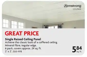 Home Hardware Single Raised Ceiling Panel offer