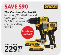 Home Hardware 20V Cordless Combo Kit offer