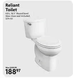 Home Hardware Reliant Toilet offer