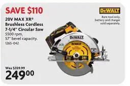 Home Hardware 20V MAX XR Brushless Cordless 7-1/4 Circular Saw offer