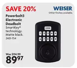 Home Hardware Powerbolt3 Electronic Deadbolt offer