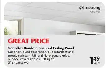 Home Hardware Sonoflex Random Fissured Ceiling Panel offer