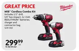 Home Hardware M18 Cordless Combo Kit offer