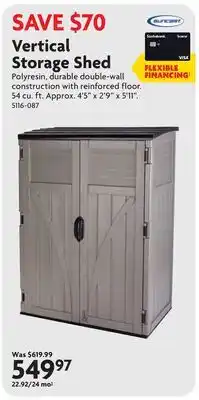 Home Hardware Vertical Storage Shed offer