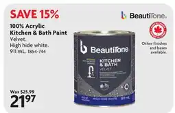 Home Hardware 100% Acrylic Kitchen & Bath Paint offer