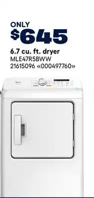 RONA 6.7 cu. ft. dryer offer