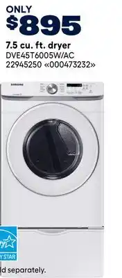 RONA SAMSUNG 7.5 cu. ft. dryer offer