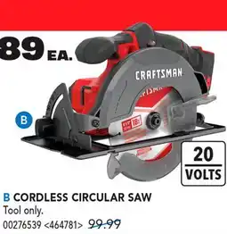RONA CRAFTSMAN CORDLESS CIRCULAR SAW offer