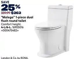 RONA LANDON & CO Malega 1-piece dual flush round toilet offer