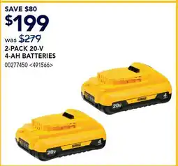 RONA 2-PACK 20-V 4-AH BATTERIES offer