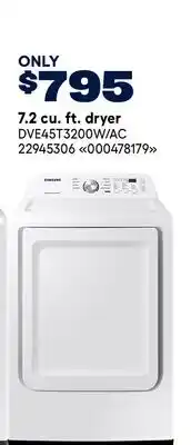 RONA SAMSUNG 7.2 cu. ft. dryer offer