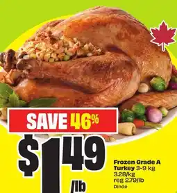 FreshCo Frozen Grade A Turkey 3-9 kg 3.28/kg offer
