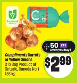 FreshCo Compliments Carrots or Yellow Onions 3 lb Bag Product of Ontario, Canada No. 1 1.36 kg offer