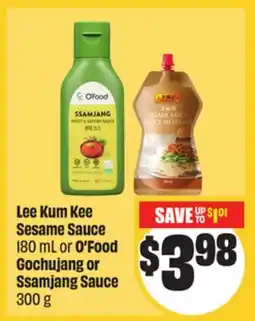 FreshCo Lee Kum Kee Sesame Sauce 180 mL or O'Food Gochujang or Ssamjang Sauce 300 g Mid-Autumn offer