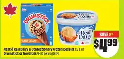 FreshCo Nestlé Real Dairy & Confectionary Frozen Dessert 1.5 L or Drumstick or Novelties 4-10 pk offer