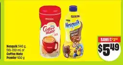 FreshCo Nesquik 540 g, 510-700 mL or Coffee Mate Powder 450 g offer