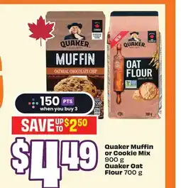 FreshCo Quaker Muffin or Cookie Mix 900 g Quaker Oat Flour 700 g offer