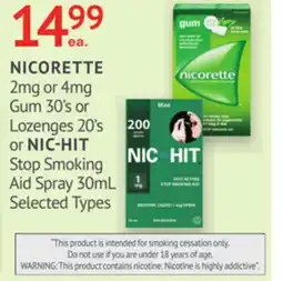 IDA Pharmacy NICORETTE or NIC-HIT offer