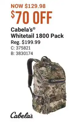 Cabela's Cabela's Whitetail 1800 Pack offer