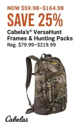 Cabela's Cabela's VersaHunt Frames & Hunting Packs offer