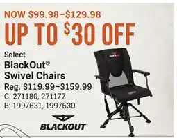 Cabela's Select BlackOut Swivel Chairs offer