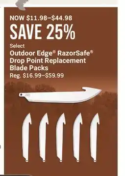 Cabela's Outdoor Edge RazorSafe Drop Point Replacement Blade Packs offer