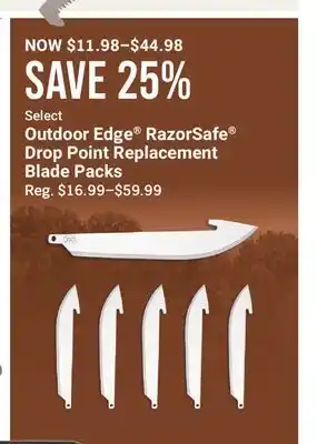 Cabela's Outdoor Edge RazorSafe Drop Point Replacement Blade Packs offer