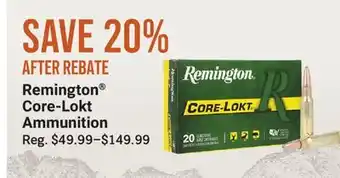 Cabela's Remington Core-Lokt Ammunition offer