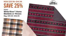 Cabela's White River Home Blankets or Throws offer
