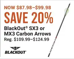 Cabela's BlackOut SX3 or MX3 Carbon Arrows offer