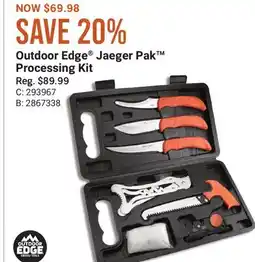 Cabela's Outdoor Edge Jaeger Pak Processing Kit offer