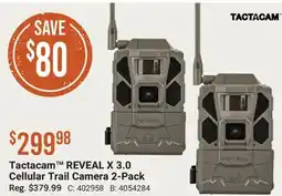 Cabela's Tactacam REVEAL X 3.0 Cellular Trail Camera 2-Pack offer