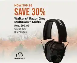 Cabela's Walker's Razor Grey MultiCam Muffs offer
