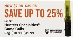 Cabela's Select Hunters Specialties Game Calls offer