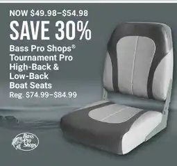 Cabela's Bass Pro Shops Tournament Pro High-Back & Low-Back Boat Seats offer