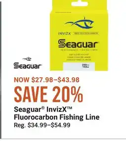Cabela's Seaguar InvizX Fluorocarbon Fishing Line offer