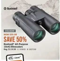 Cabela's Bushnell All-Purpose 10x42 Binoculars offer