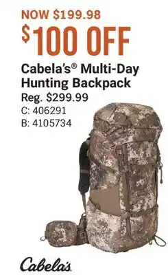Cabela's Cabela's Multi-Day Hunting Backpack offer