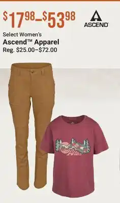 Cabela's Select Women's Ascend Apparel offer
