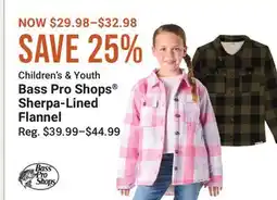 Cabela's Children's & Youth Bass Pro Shops Sherpa-Lined Flannel offer
