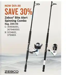 Cabela's Zebco Bite Alert Spinning Combo offer