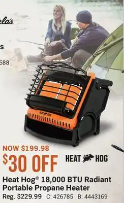Cabela's Heat Hog 18, 000 BTU Radiant Portable Propane Heater offer