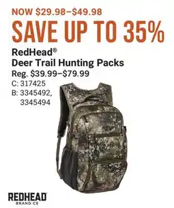 Cabela's RedHead Deer Trail Hunting Packs offer