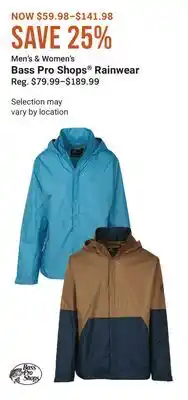 Cabela's Bass Pro Shops Rainwear offer