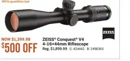 Cabela's ZEISS Conquest V4 4-16×44mm Riflescope offer
